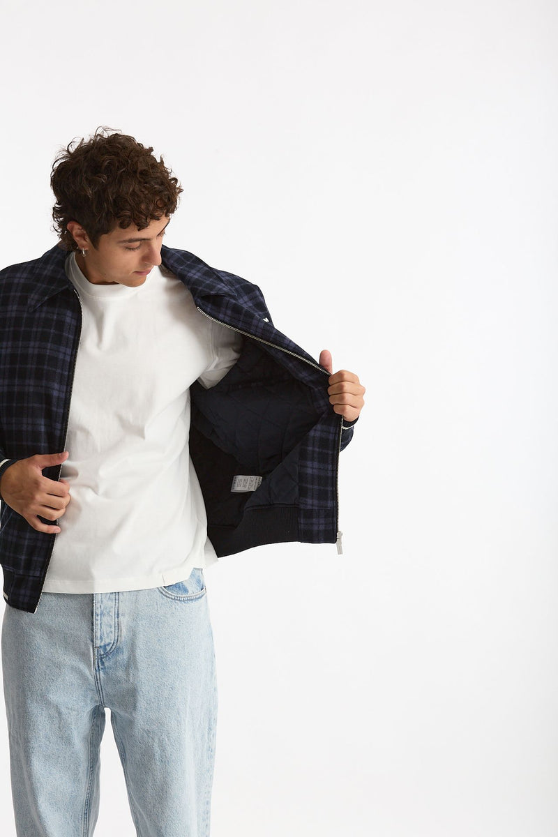 Bomber scozzese blu e nero uomo Drôle de monsieur - 7