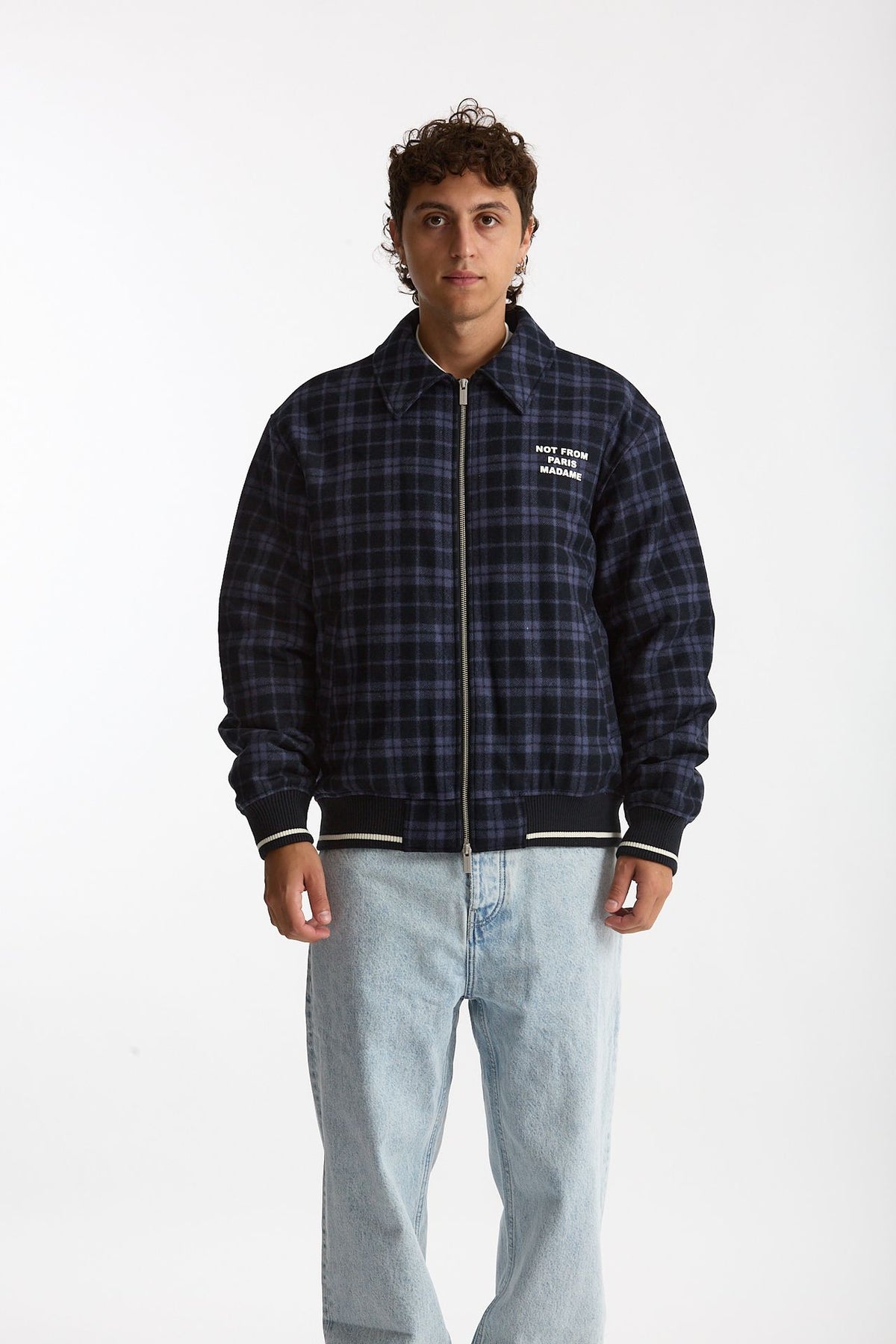 Bomber scozzese blu e nero uomo Drôle de monsieur - 9