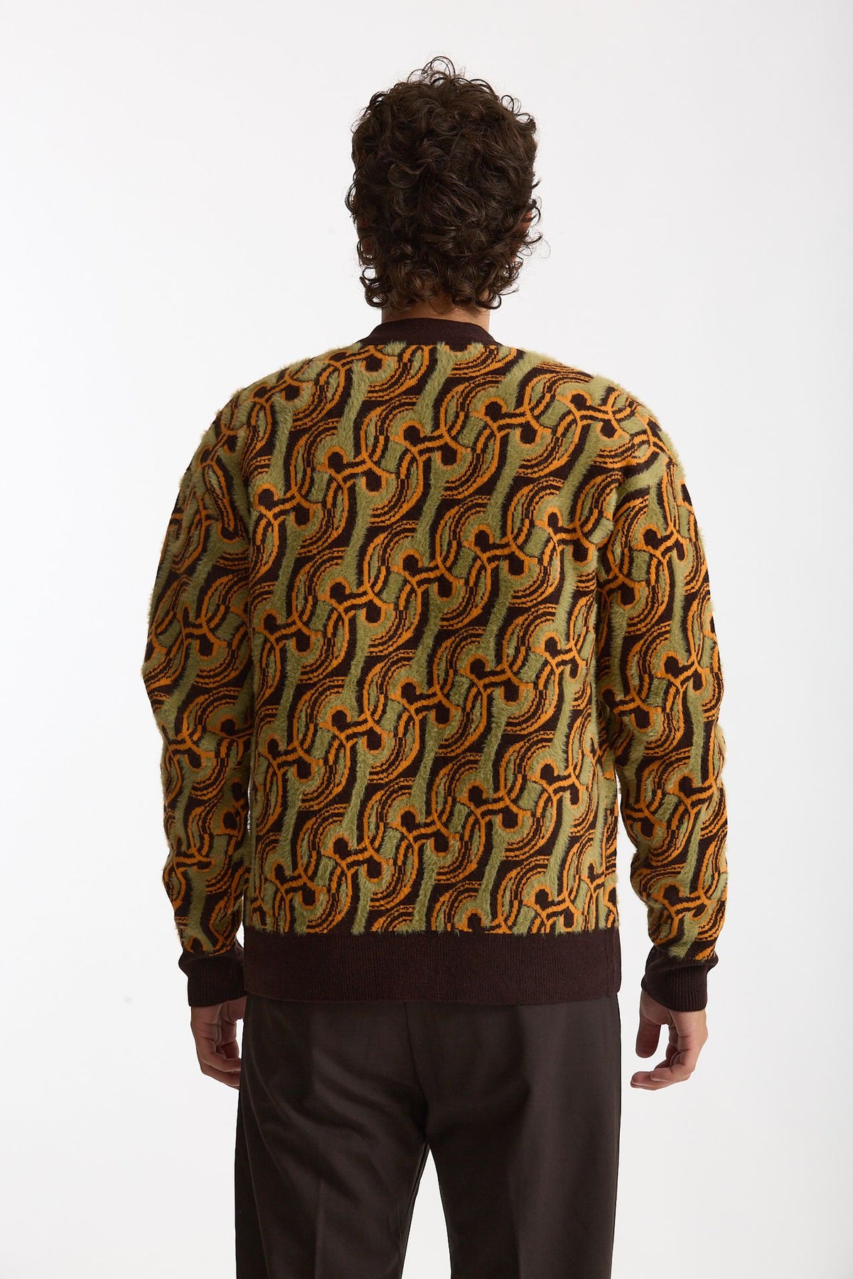 Cardigan misto lana fantasia multicolor uomo Drôle de monsieur - 2