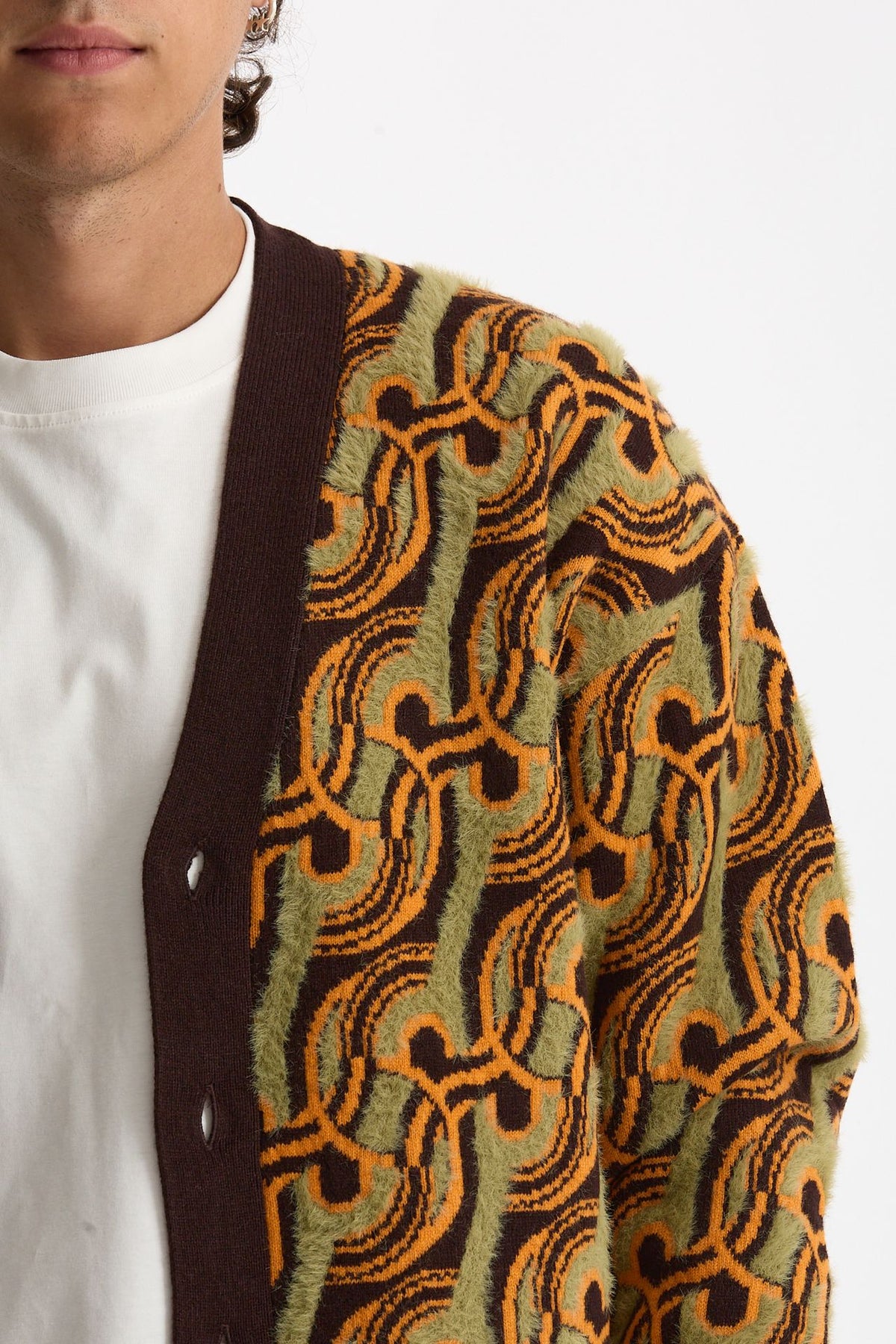Cardigan misto lana fantasia multicolor uomo Drôle de monsieur - 5