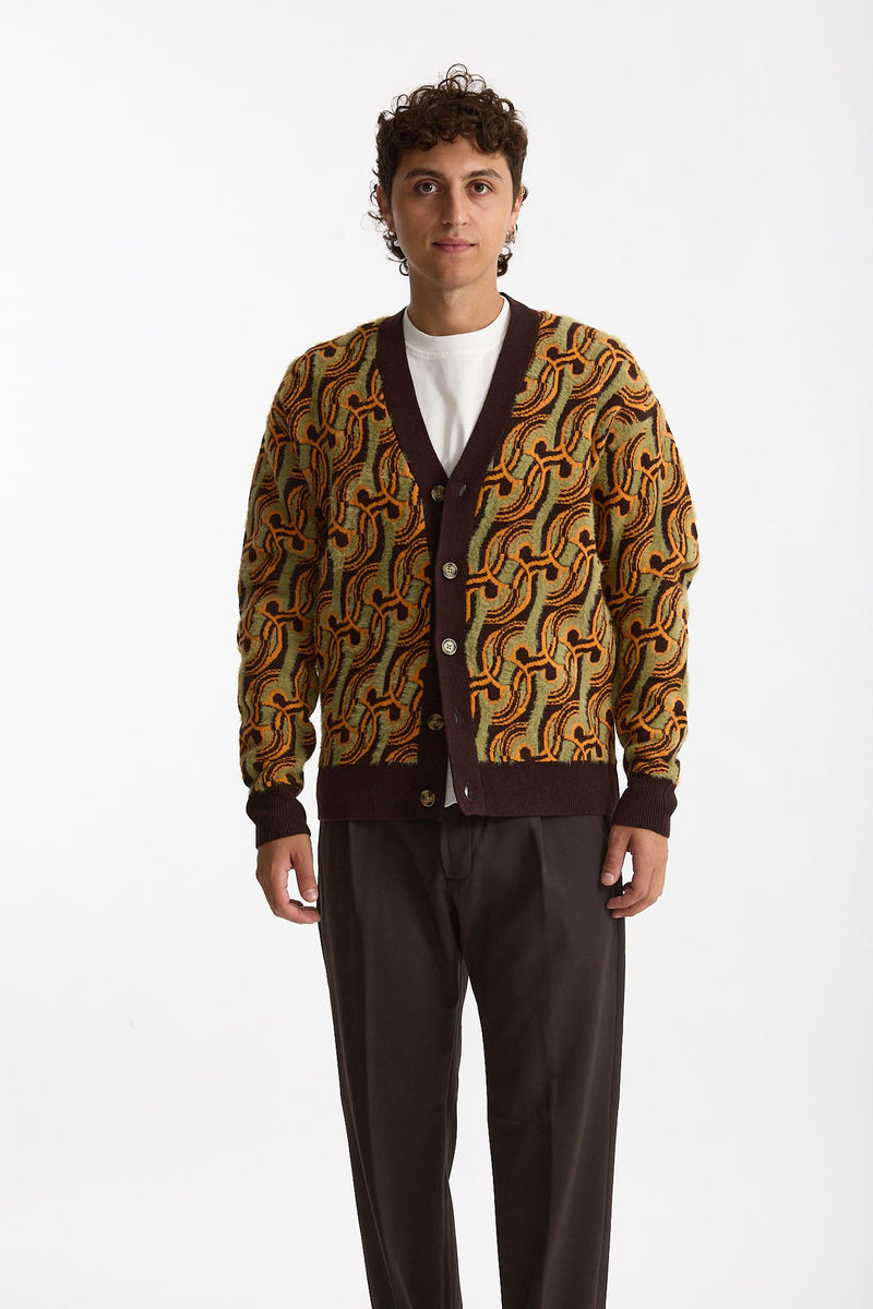 Cardigan misto lana fantasia multicolor uomo Drôle de monsieur - 6