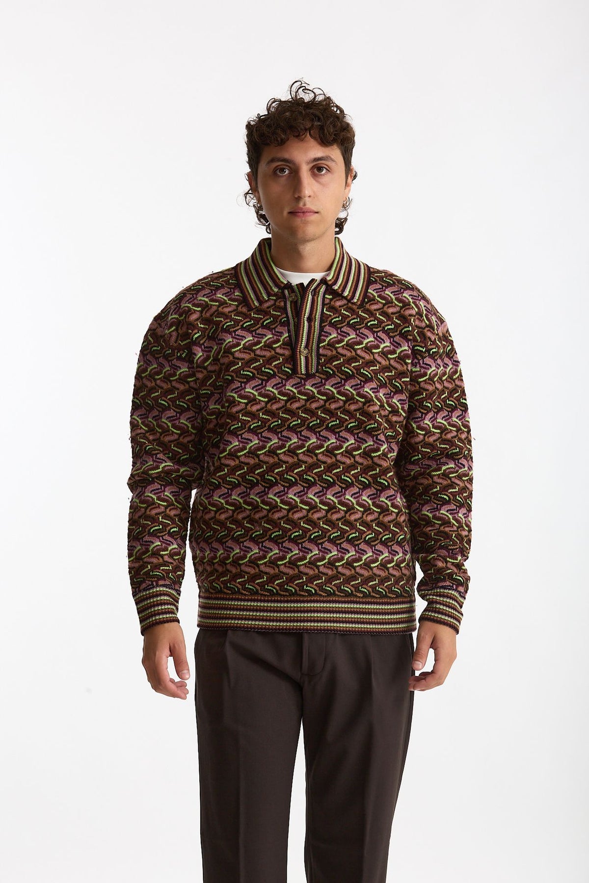 Maglia polo fantasia multicolor uomo Drôle de monsieur - 3