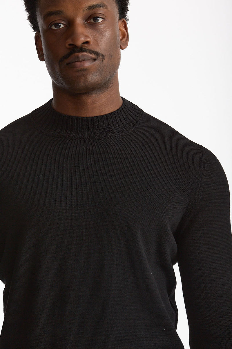 Maglia lupetto in lana nero uomo Drumohr - 5