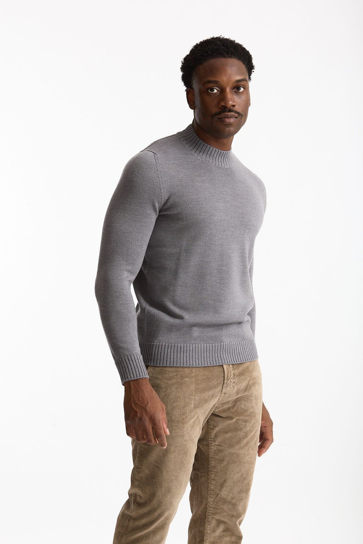 Maglia lupetto in lana grigio uomo Drumohr - 3