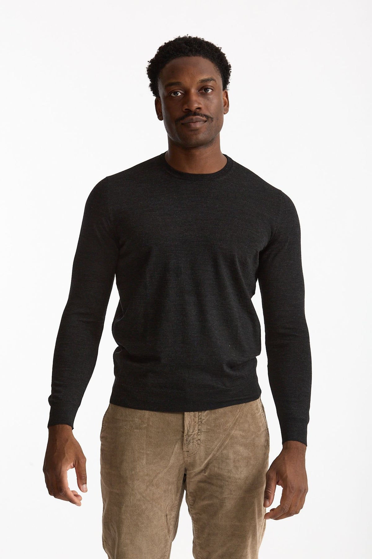 Maglia in lana rasata MODERN grigio antracite uomo Drumohr - 3