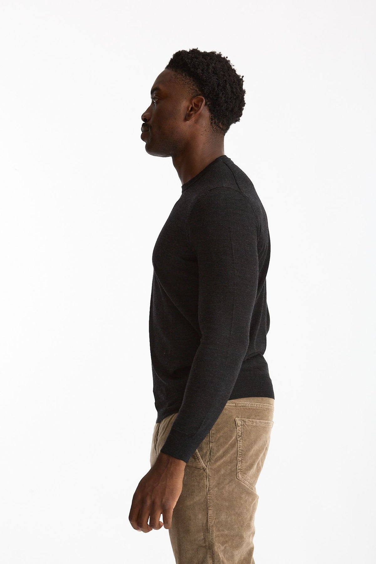 Maglia in lana rasata MODERN grigio antracite uomo Drumohr - 4