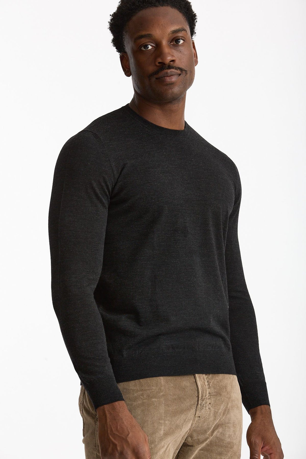 Maglia in lana rasata MODERN grigio antracite uomo Drumohr - 1