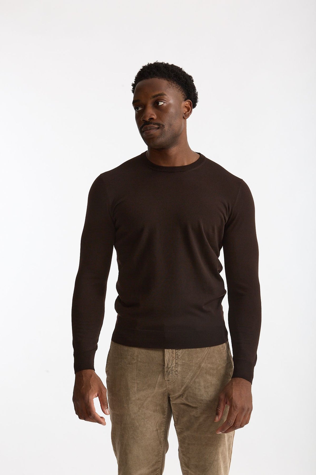 Maglia in lana rasata MODERN marrone uomo Drumohr - 1