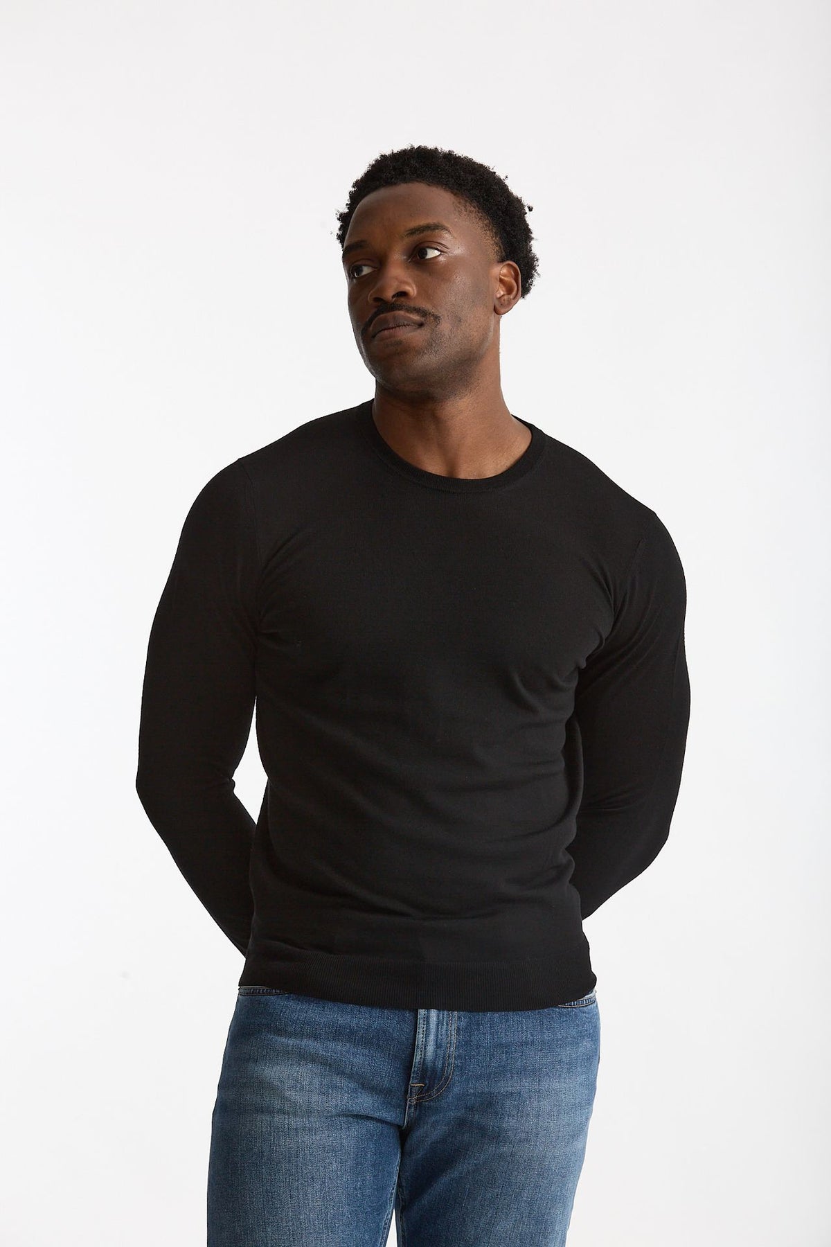 Maglia in lana rasata MODERN nero uomo Drumohr - 2