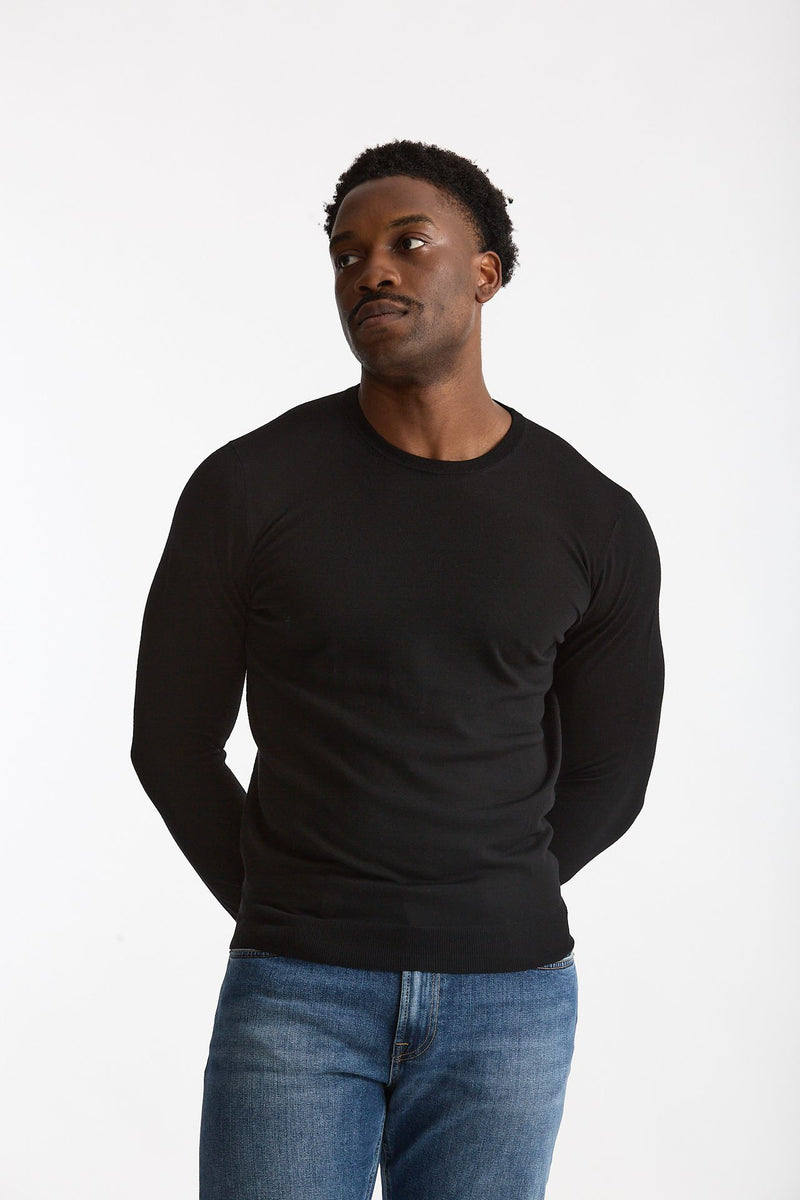 Maglia in lana rasata MODERN nero uomo Drumohr - 2