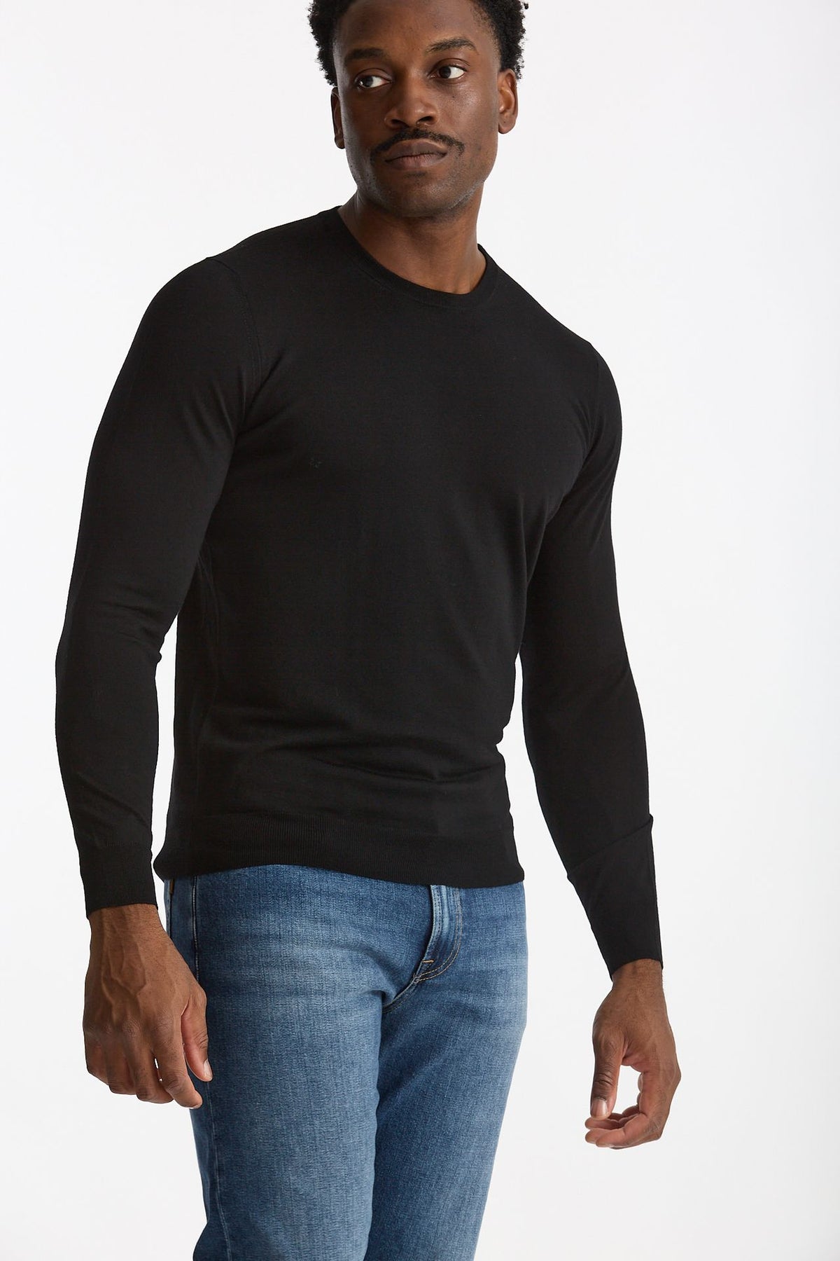 Maglia in lana rasata MODERN nero uomo Drumohr - 5