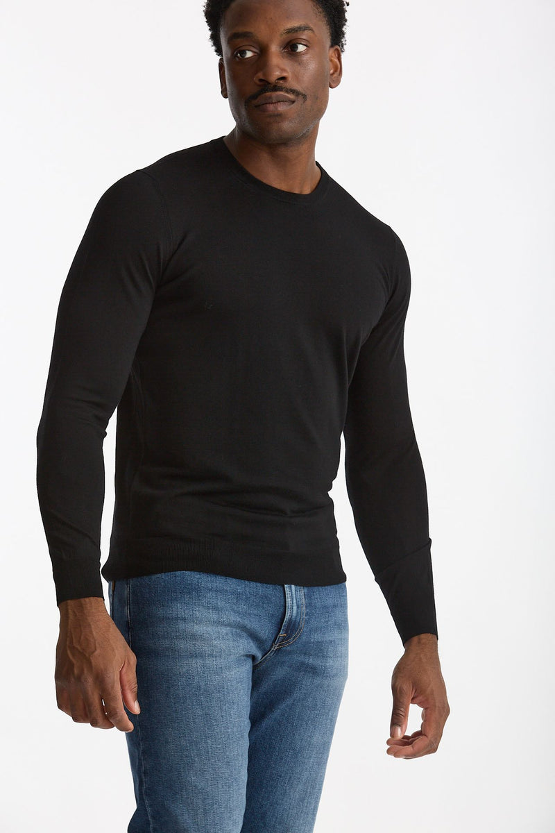Maglia in lana rasata MODERN nero uomo Drumohr - 5