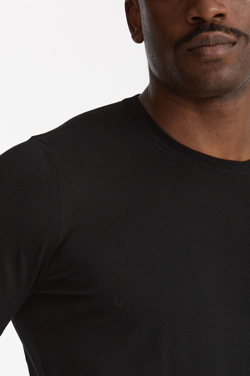 Maglia in lana rasata MODERN nero uomo Drumohr - 6