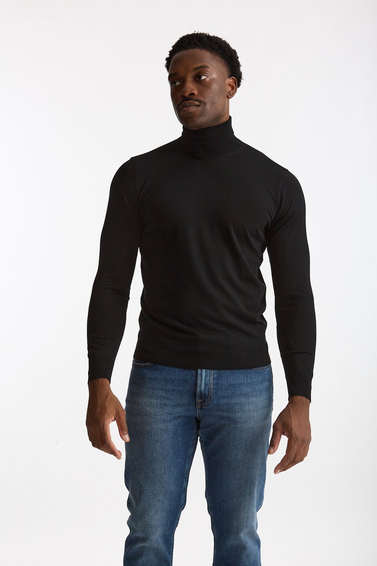 Dolcevita in lana rasata MODERN nero uomo Drumohr - 1