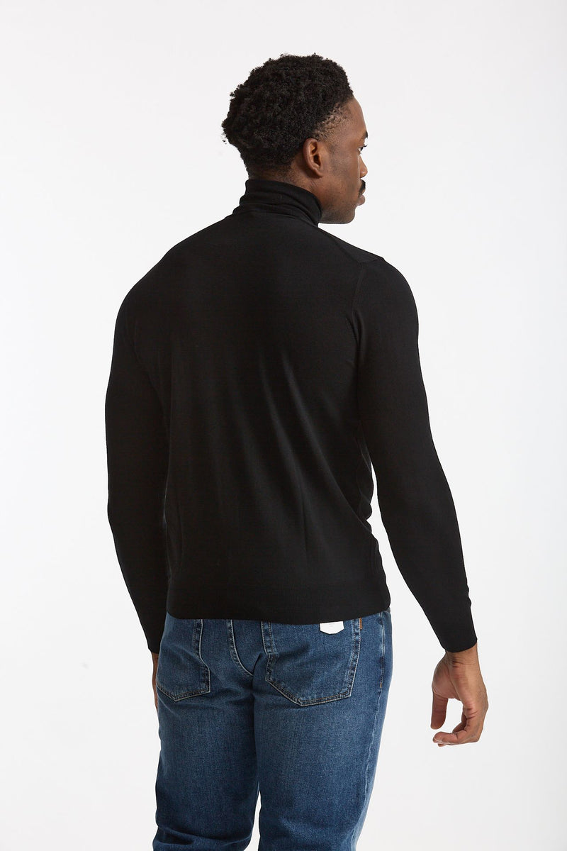 Dolcevita in lana rasata MODERN nero uomo Drumohr - 3