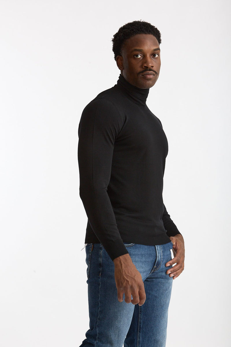 Dolcevita in lana rasata MODERN nero uomo Drumohr - 4