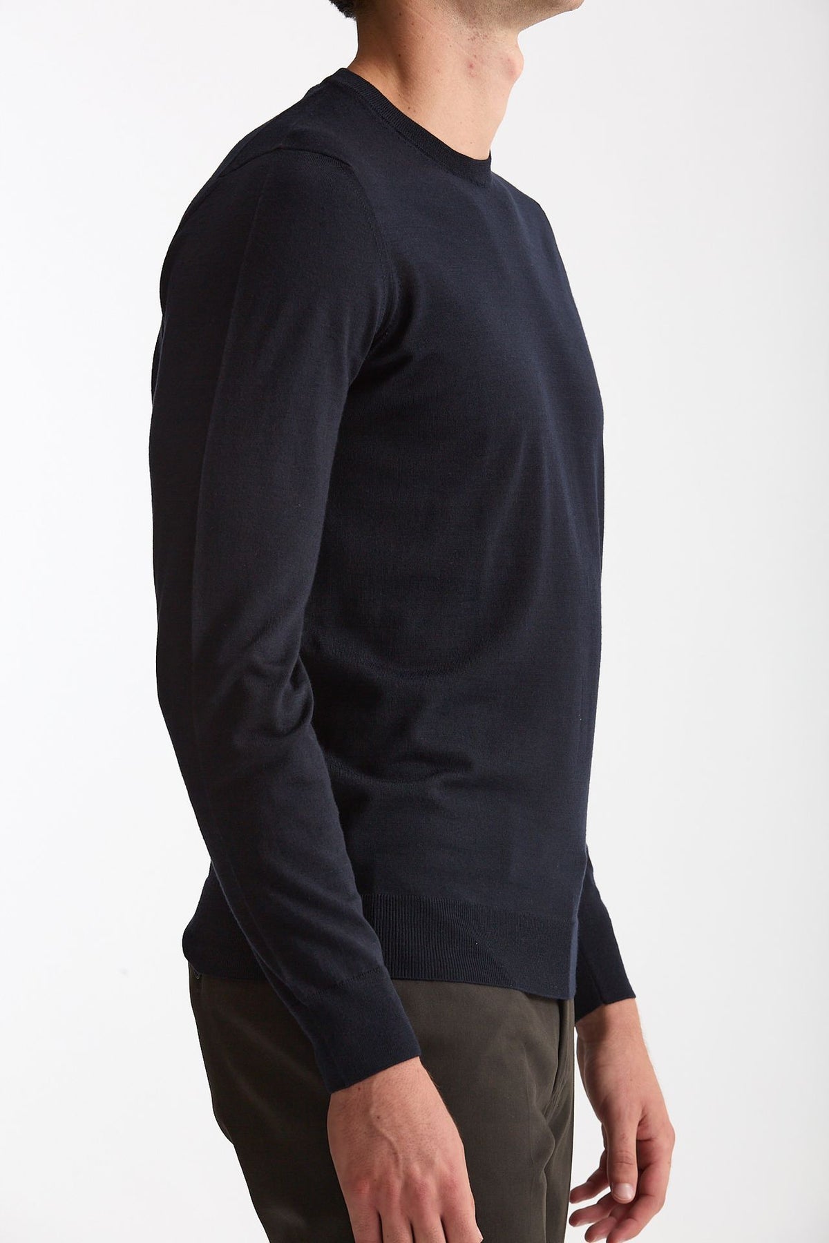 Maglia in lana rasata MODERN blu uomo Drumohr - 4