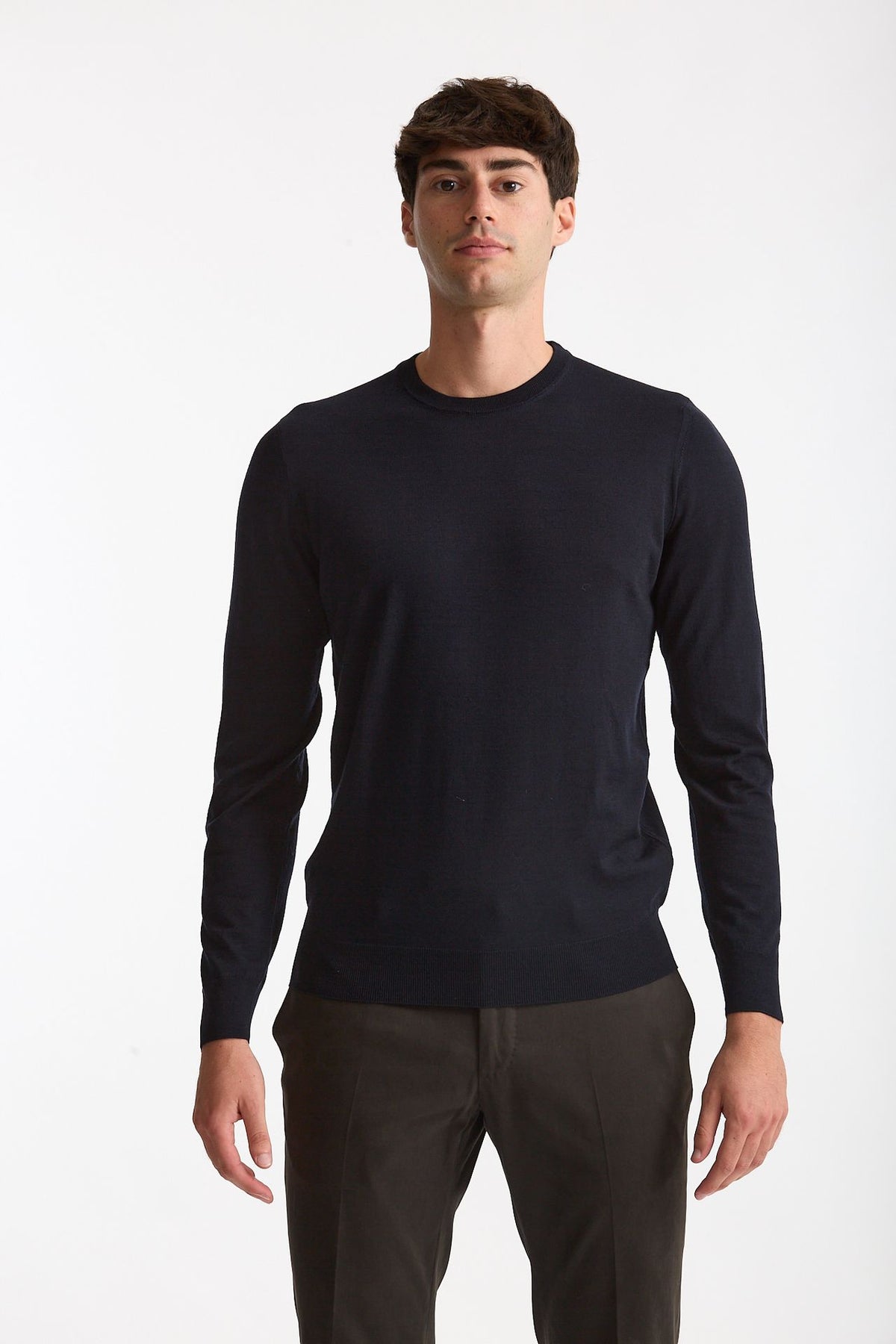 Maglia in lana rasata MODERN blu uomo Drumohr - 2