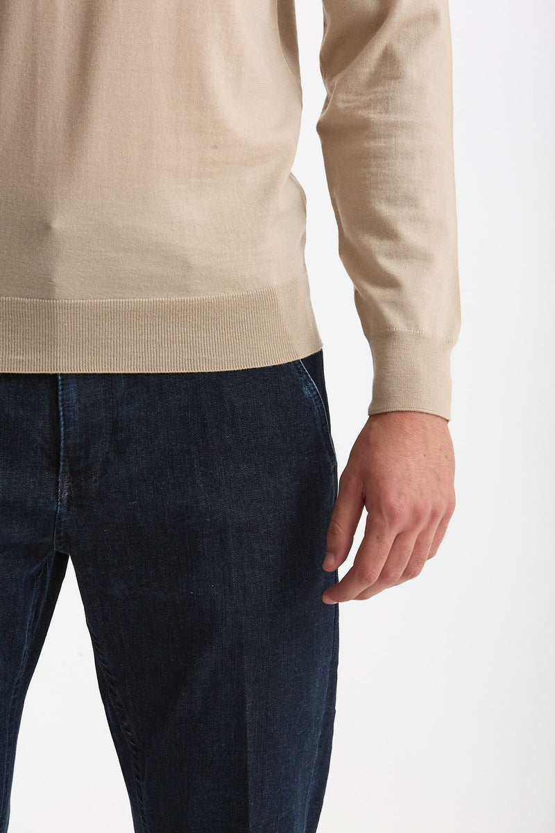 Maglia in lana rasata MODERN sabbia uomo Drumohr - 5