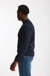 Maglia girocollo in lana e cashmere Tweed blu uomo Drumohr - 3