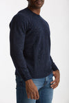 Maglia girocollo in lana e cashmere Tweed blu uomo Drumohr - 4