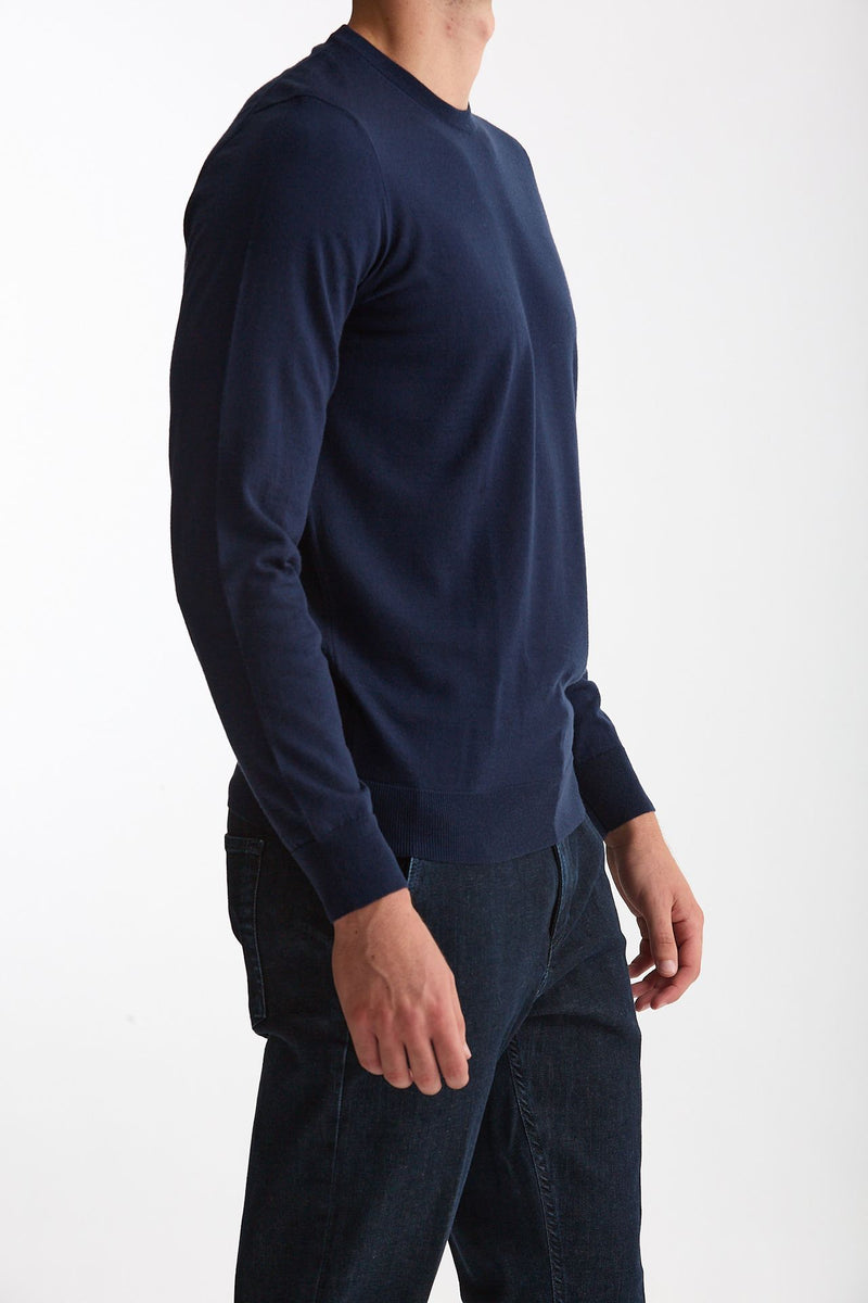 Maglia in lana rasata MODERN blu aperto uomo Drumohr - 4