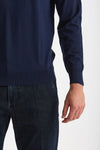 Maglia in lana rasata MODERN blu aperto uomo Drumohr - 5