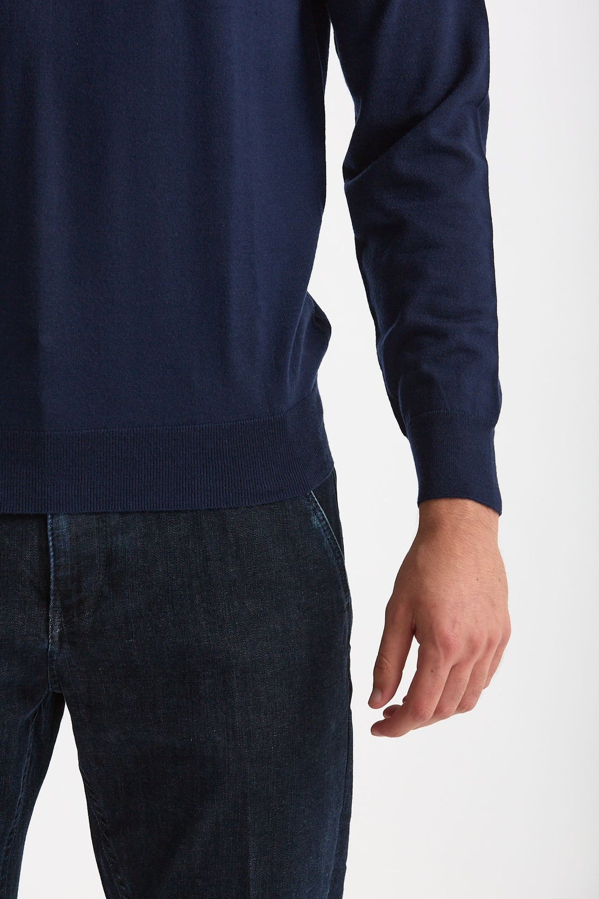 Maglia in lana rasata MODERN blu aperto uomo Drumohr - 5
