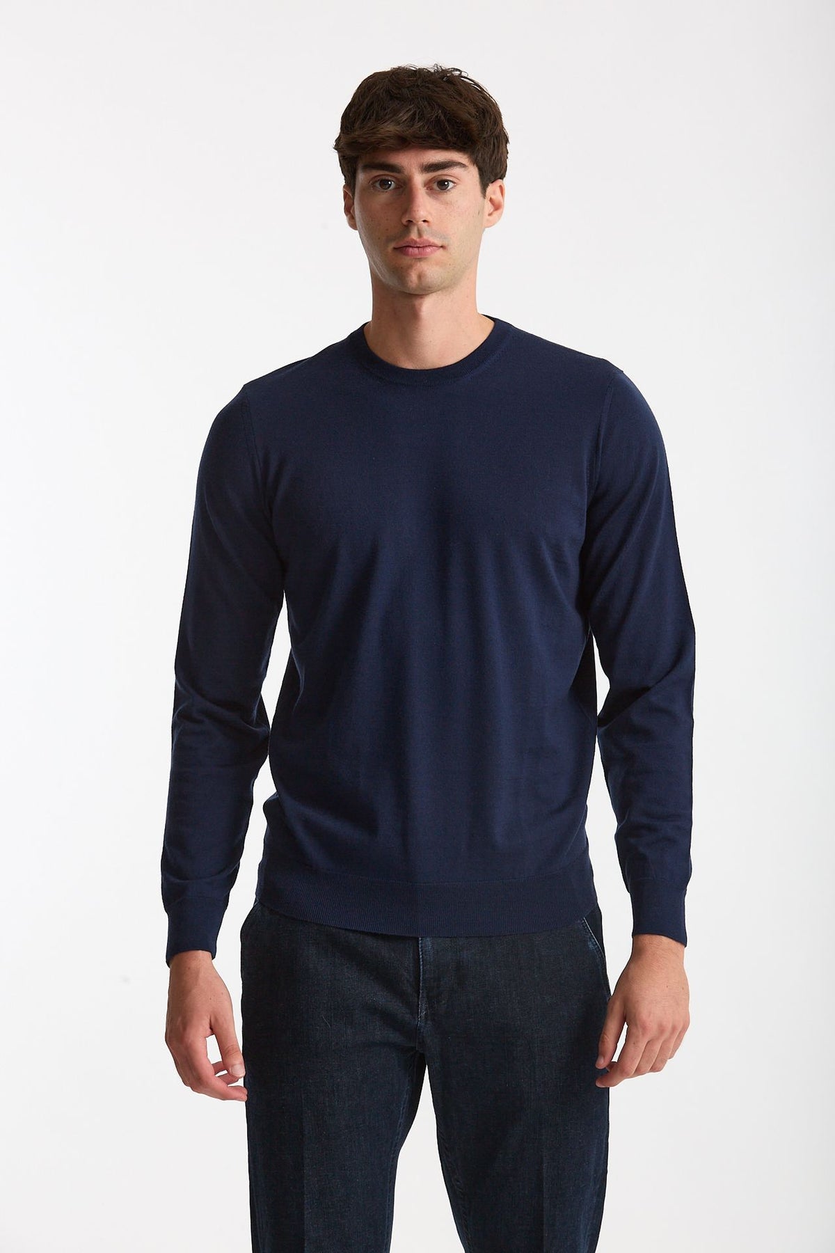Maglia in lana rasata MODERN blu aperto uomo Drumohr - 1