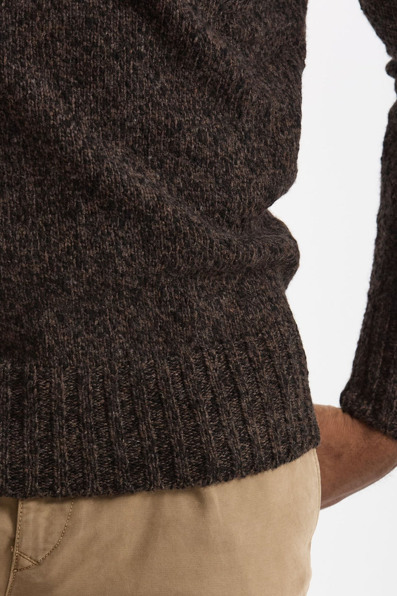Maglia in lambswool Moulinè marrone e nero uomo Drumohr - 6