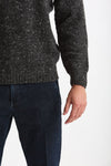 Maglia girocollo in lana e cashmere Tweed grigio uomo Drumohr - 6