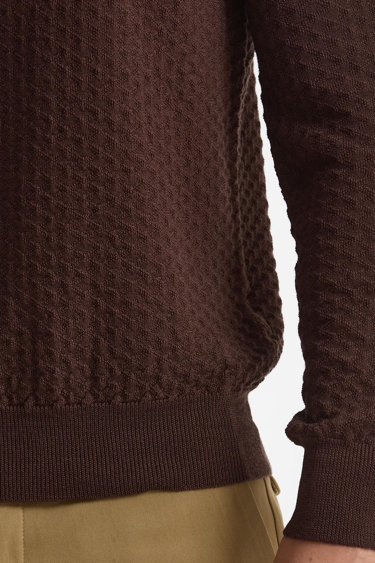 Maglia in lana marrone microlavorata uomo Drumohr - 6