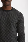 Maglia in cashmere fantasia grigio e antracite uomo Drumohr - 5