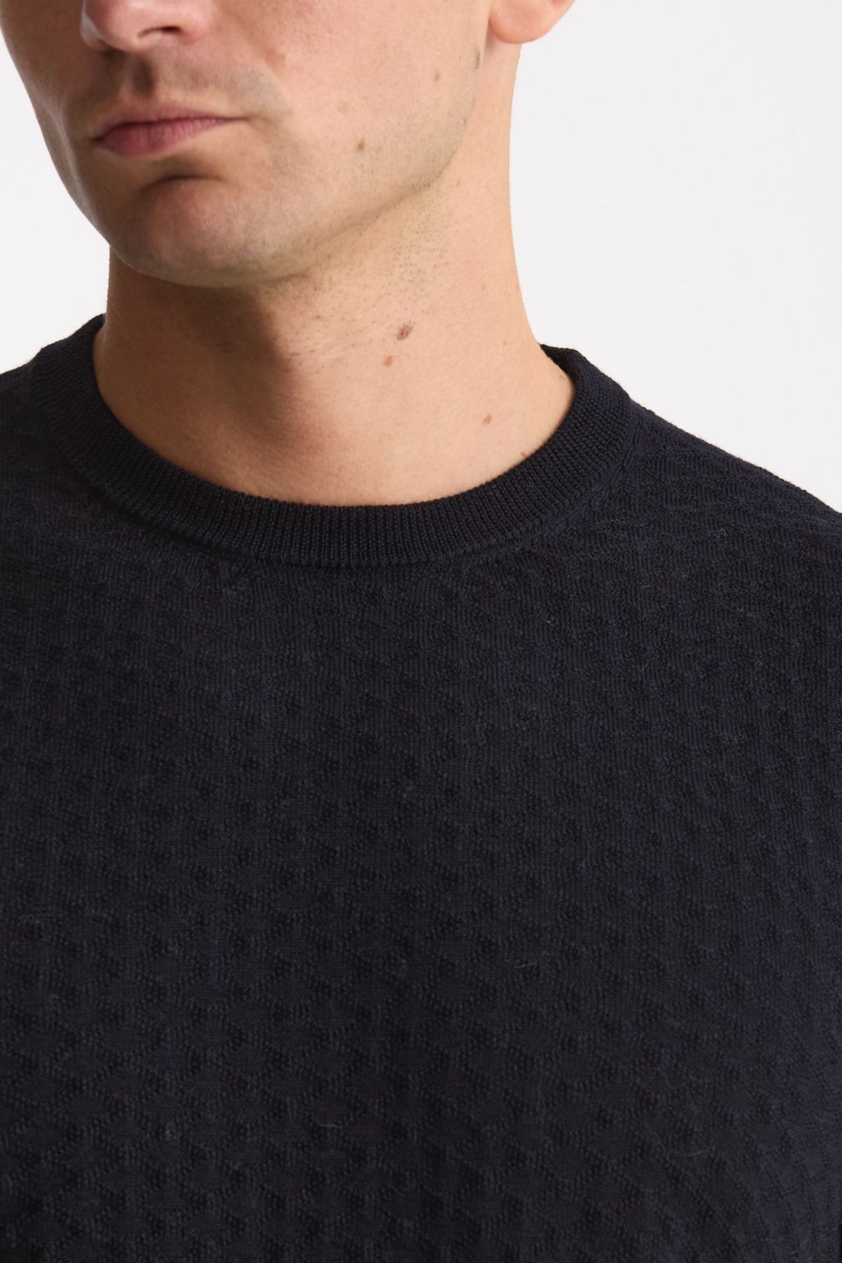 Maglia in lana blu microlavorazione uomo Drumohr - 5