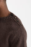 Maglia girocollo in lana marrone uomo Grifoni - 5