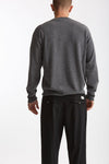 Maglia serafino in lana grigio uomo Grifoni - 4