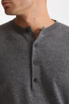 Maglia serafino in lana grigio uomo Grifoni - 5