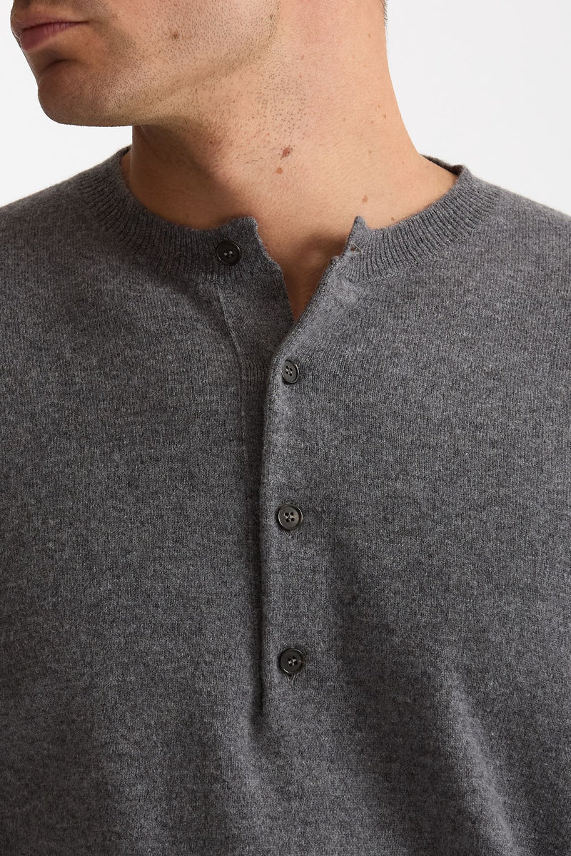 Maglia serafino in lana grigio uomo Grifoni - 5
