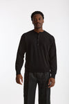Maglia serafino in lana nero uomo Grifoni - 4