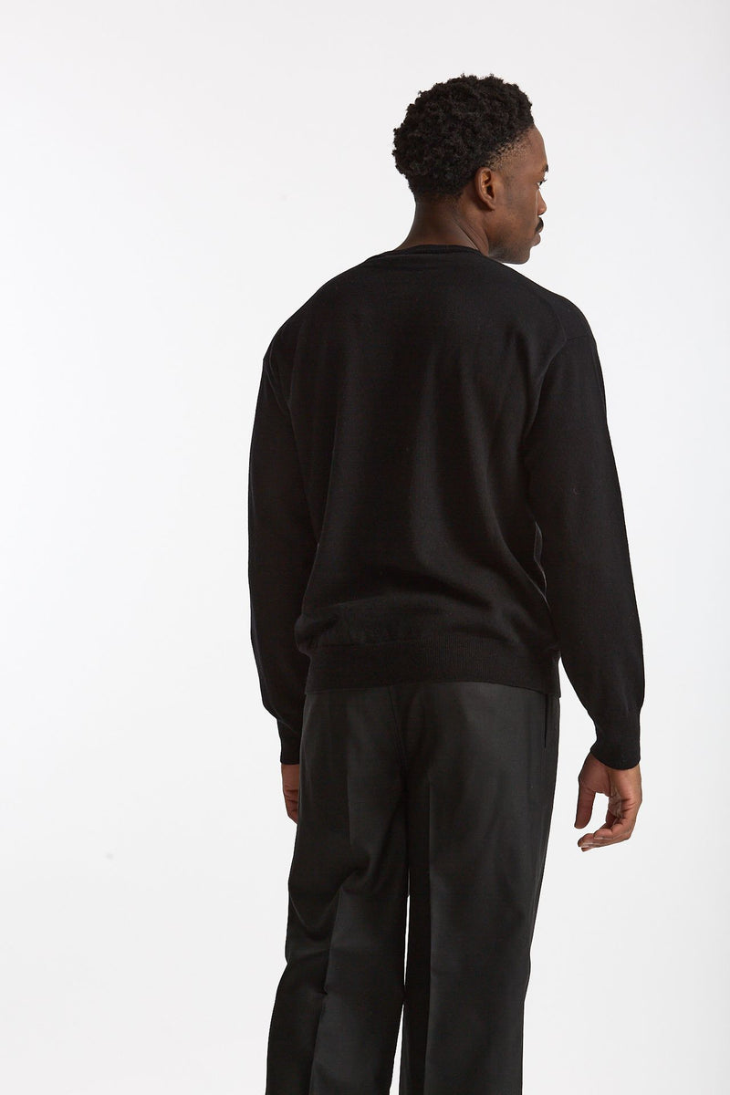 Maglia serafino in lana nero uomo Grifoni - 5
