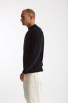 Maglia girocollo in lana bouclè blu uomo Grifoni - 3