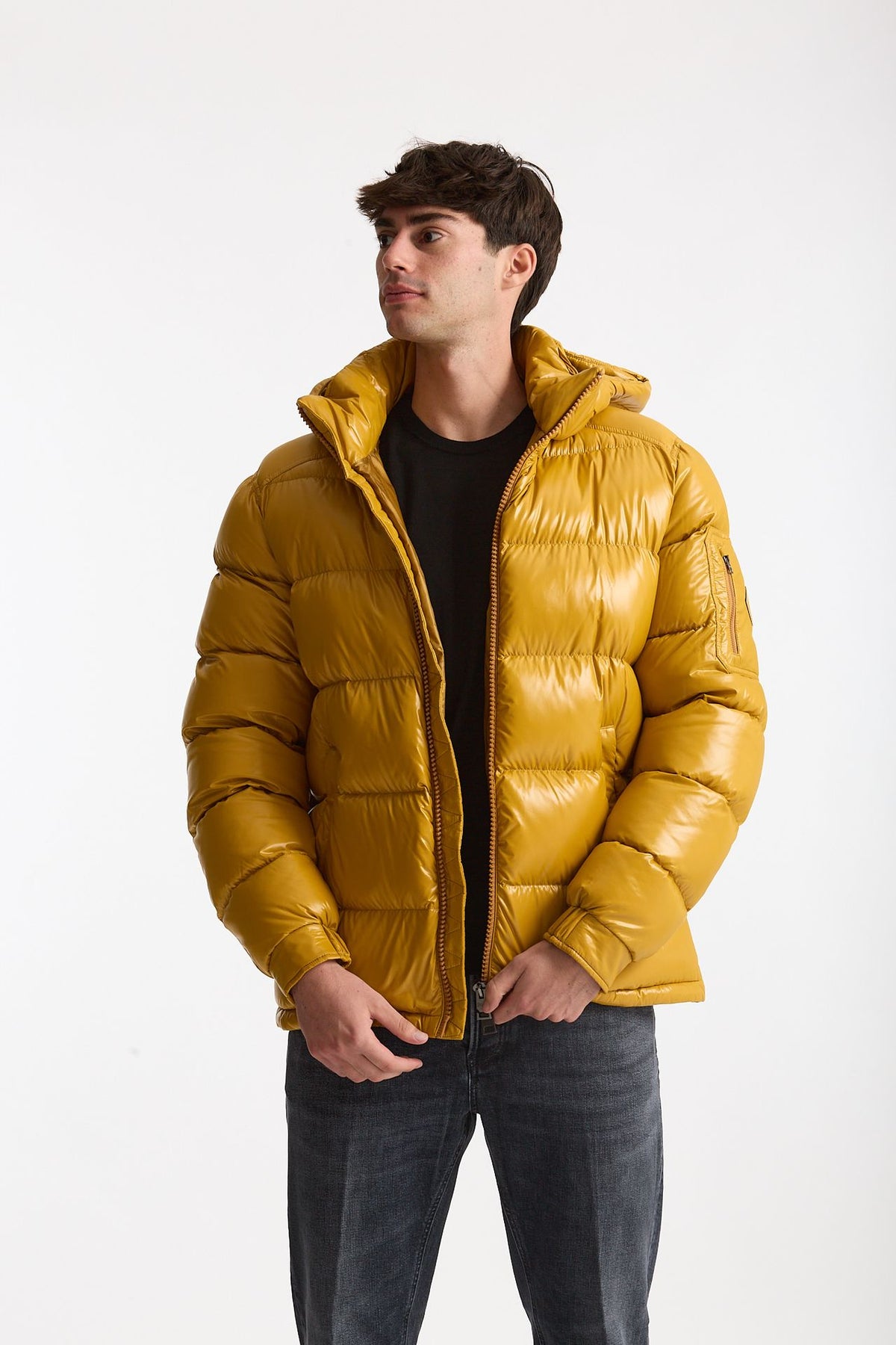 Piumino in nylon lucido giallo uomo Herno - 1