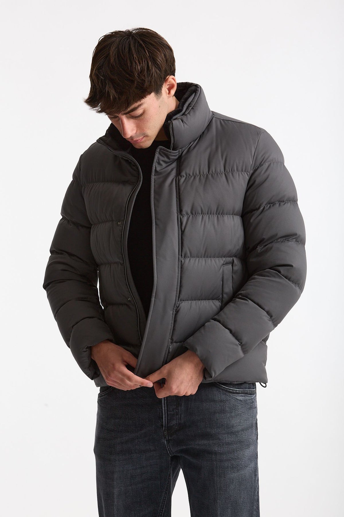 Piumino in nylon grigio uomo Herno - 1