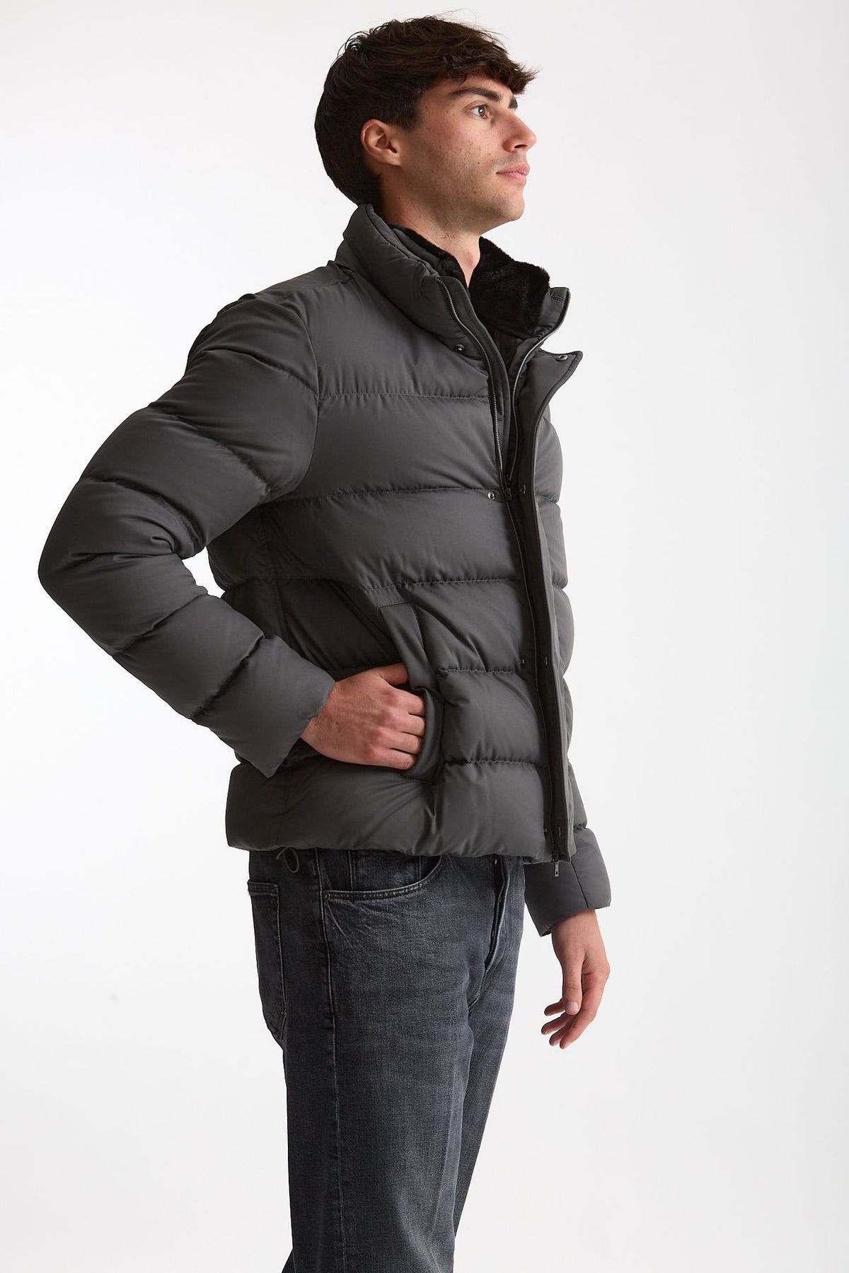 Piumino in nylon grigio uomo Herno - 6