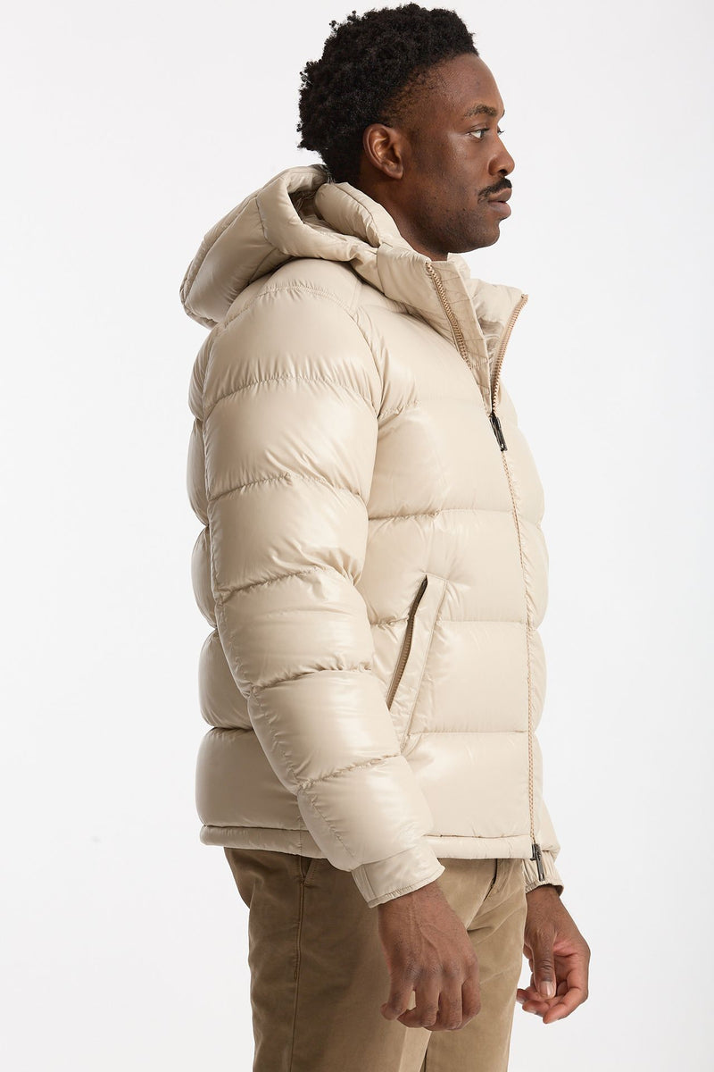 Piumino in nylon lucido panna uomo Herno - 4