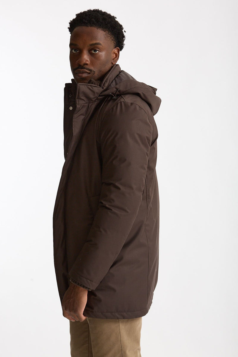 Parka imbottito in nylon marrone uomo Herno - 3