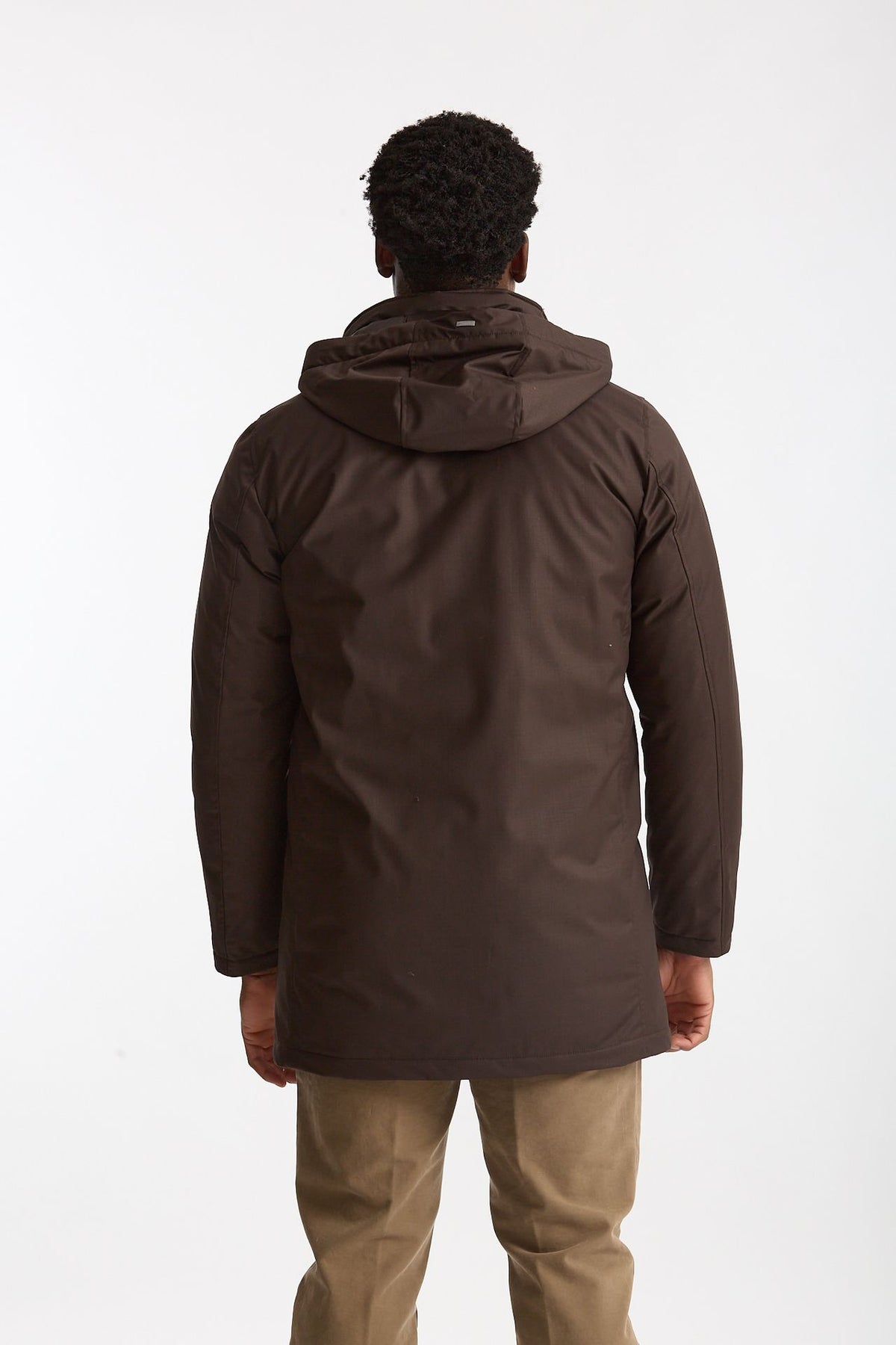 Parka imbottito in nylon marrone uomo Herno - 4