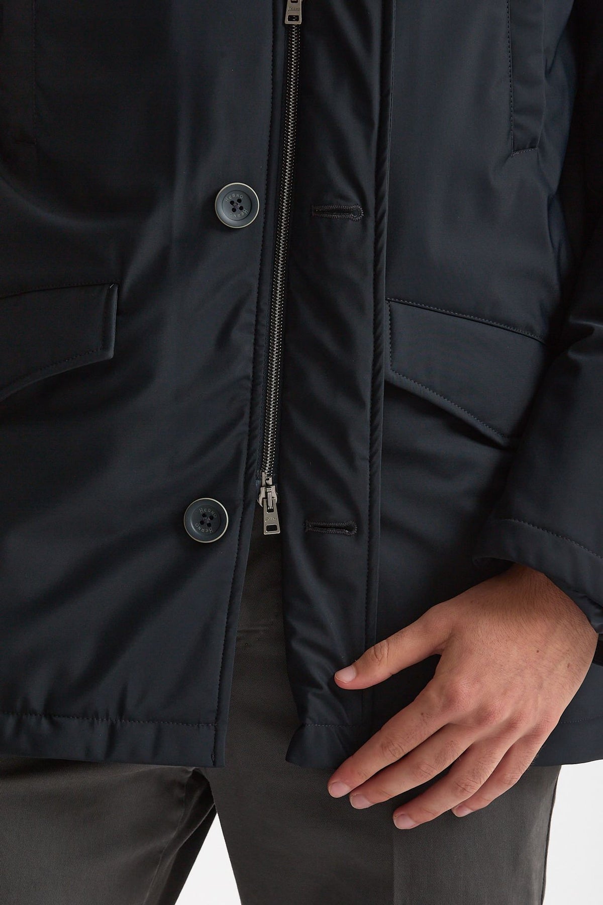 Giubbino esterno in nylon stretch blu uomo Herno - 10