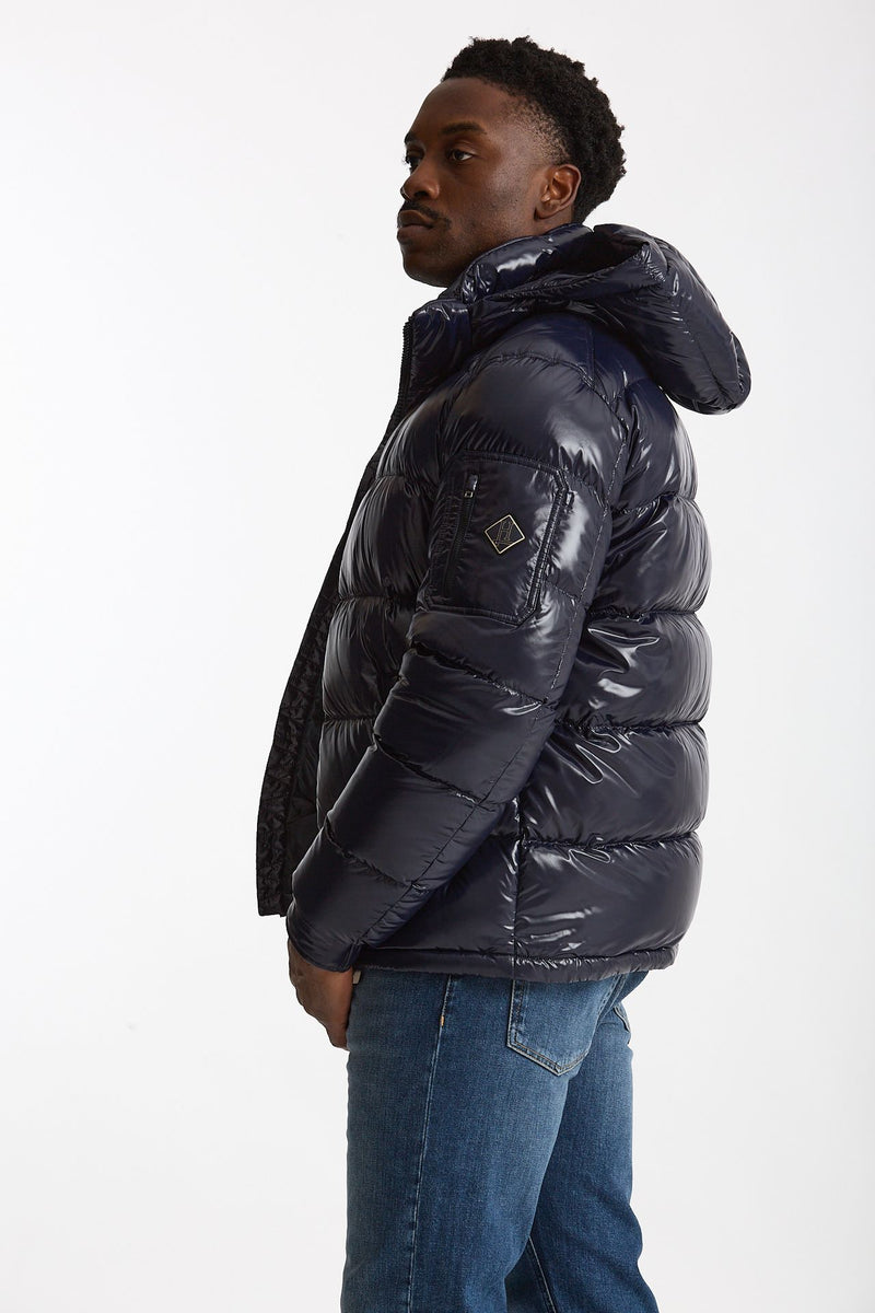 Piumino blu in nylon lucido uomo Herno - 1