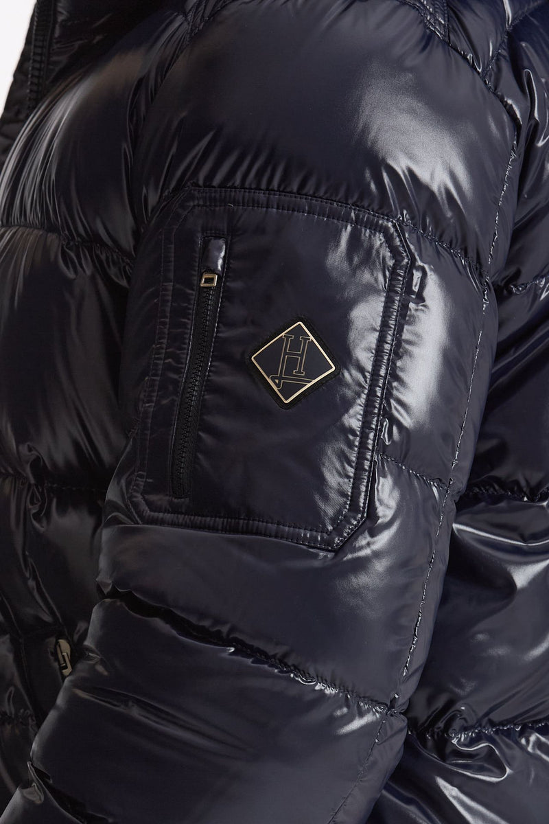 Piumino blu in nylon lucido uomo Herno - 3